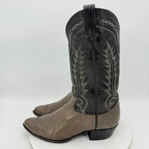 Tony Lama Men Size 10.5 D 6701 Brown Embroidered Leather Western Cowboy Boot